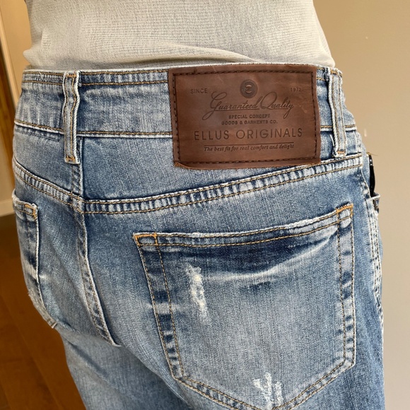 Ellus Originals Medium Blue straight Ripped Jeans - Picture 5 of 7